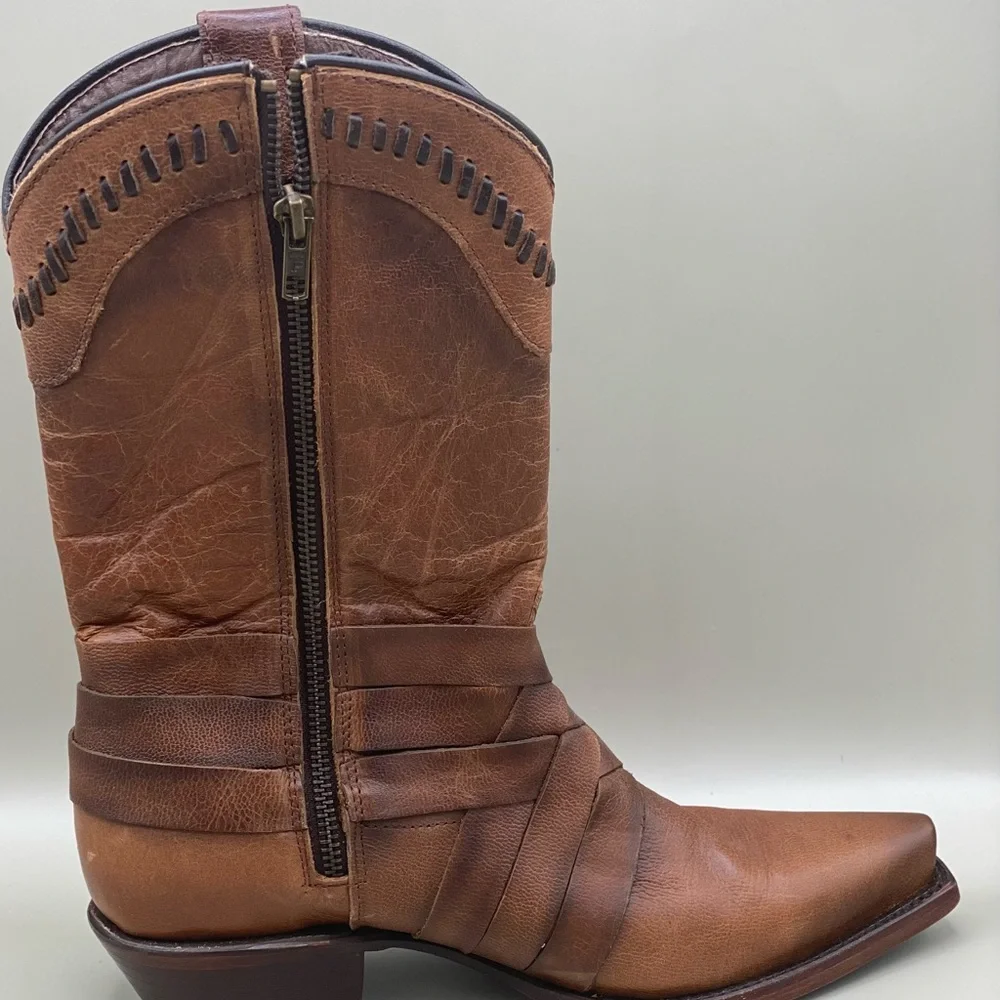 Texas Country Women’s Brown Leather Western Cowboy Boots Pointed Toe Size 7 - Picture 16 of 16